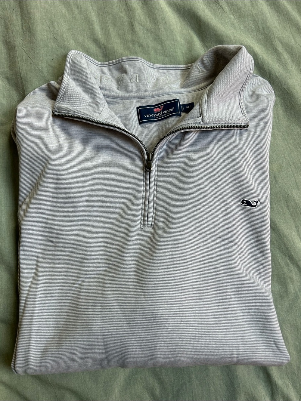 Vineyard Vines Men’s Light Gray Zip-Up Pullover Sweater